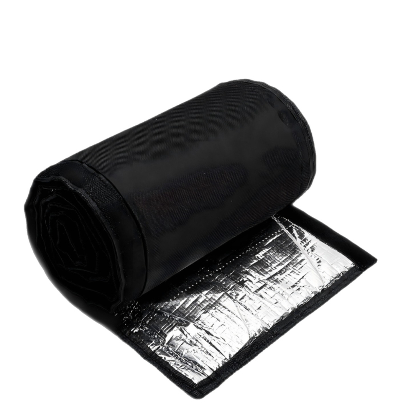 Трислойна защитна обвивка за HVAC тръби: маншон за климатични и изпускателни тръби, Oxford плат с алуминиево фолио за изолация, водоустойчива и UV-устойчива, температура до 220°C, огнеустойчива