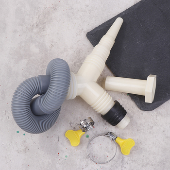 Műanyag lefolyócső hosszabbító mosógéphez és szárítógéphez adapterekkel