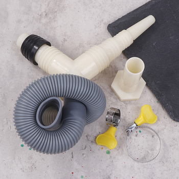 Πλαστικός εκτατικός σωλήνας αποχέτευσης για πλυντήριο ρούχων και στεγνωτήριο με προσαρμογείς