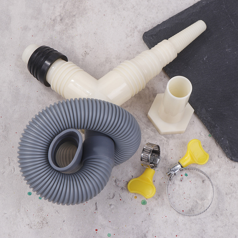 Műanyag lefolyócső hosszabbító mosógéphez és szárítógéphez adapterekkel
