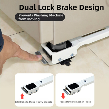 Universali bazė skalbimo mašinai ir šaldytuvui, plieninė konstrukcija, atspari rūdims, neslysta, reguliuojama ir judama, nereikia įrengimo