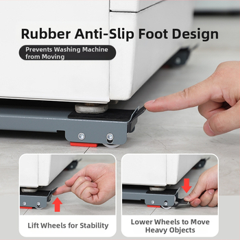 Universali bazė skalbimo mašinai ir šaldytuvui, plieninė konstrukcija, atspari rūdims, neslysta, reguliuojama ir judama, nereikia įrengimo