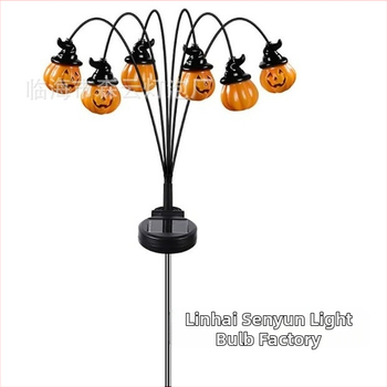 Εξωτερική γιρλάντα κολοκύθας για το Χάλοουϊν, ηλιακή τροφοδοσία, διακόσμηση αυλής, IP55, έλεγχος με τηλεκοντρόλ ή κουμπί, φωτιστικό 0,03W, είσοδος ≤36V