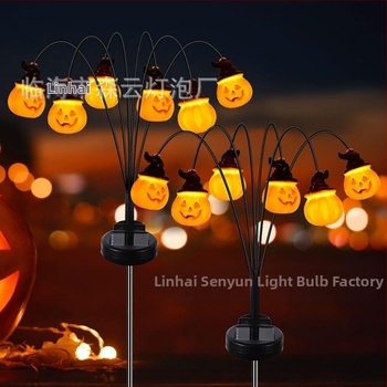 Εξωτερική γιρλάντα κολοκύθας για το Χάλοουϊν, ηλιακή τροφοδοσία, διακόσμηση αυλής, IP55, έλεγχος με τηλεκοντρόλ ή κουμπί, φωτιστικό 0,03W, είσοδος ≤36V