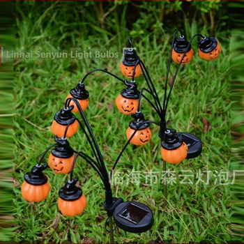 Εξωτερική γιρλάντα κολοκύθας για το Χάλοουϊν, ηλιακή τροφοδοσία, διακόσμηση αυλής, IP55, έλεγχος με τηλεκοντρόλ ή κουμπί, φωτιστικό 0,03W, είσοδος ≤36V