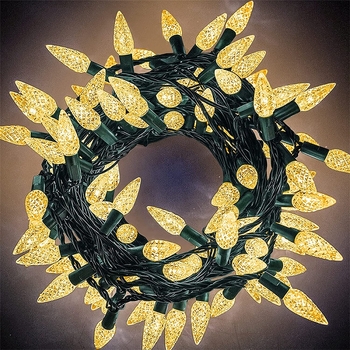 LED φως αλυσίδα σε σχήμα φράουλας C6, ηλιακή τροφοδοσία, IP65 αδιάβροχο, 5V είσοδος, εσωτερική/εξωτερική διακόσμηση