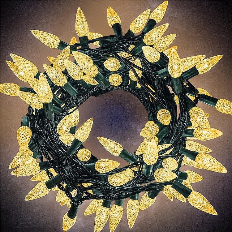 Șir LED în formă de căpșună C6, alimentare solară, IP65, 5V, decor interior/exterior