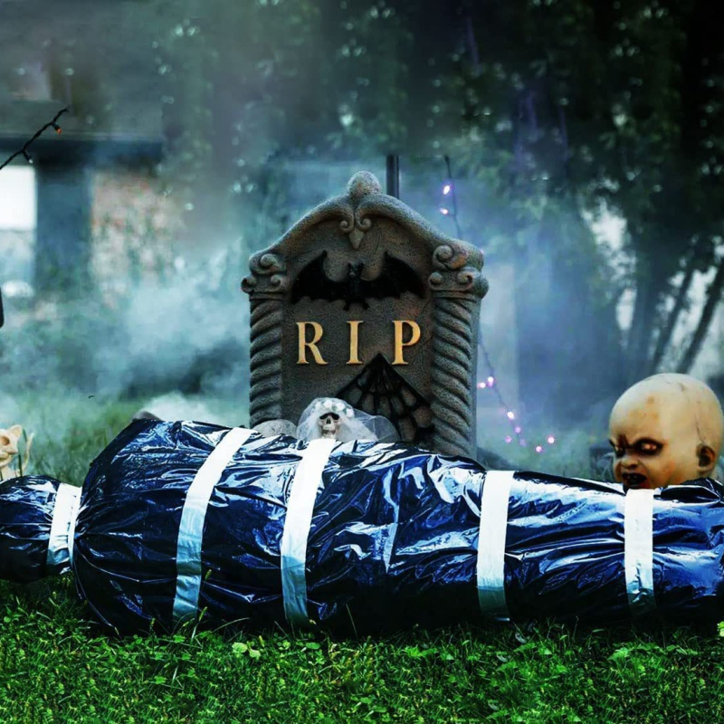 Halloween kültéri rekvizit: ijesztő hamis holttest baba a kísértet ház dekorációjához (Anyag: Műanyag; IP engedély: Nincs; Kategória: Díszítés; Termék kategória: Terület-elrendezési rekvizitek)