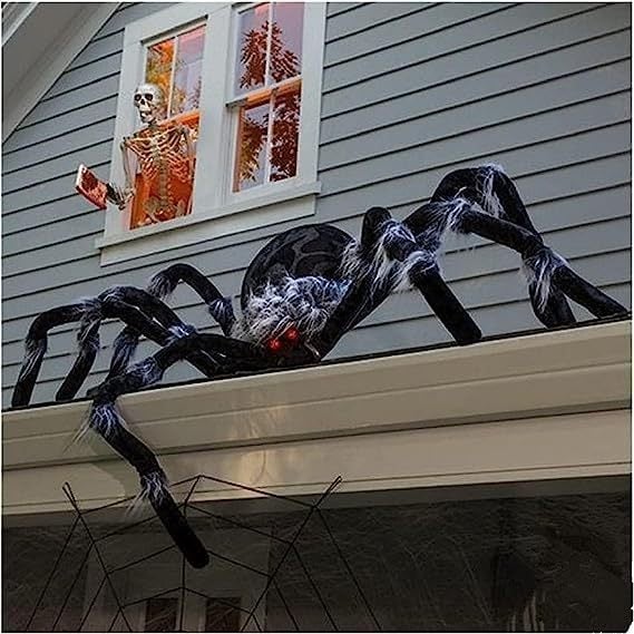 Halloween crni ogroman pauk – mekan i pahuljast vanjski dekor za scenu