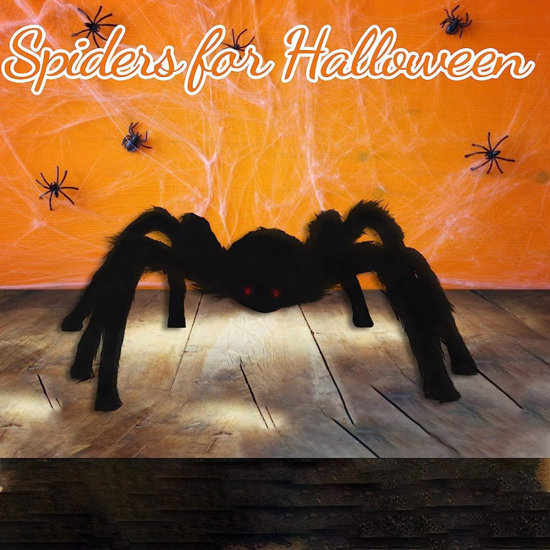 Halloween crni ogroman pauk – mekan i pahuljast vanjski dekor za scenu