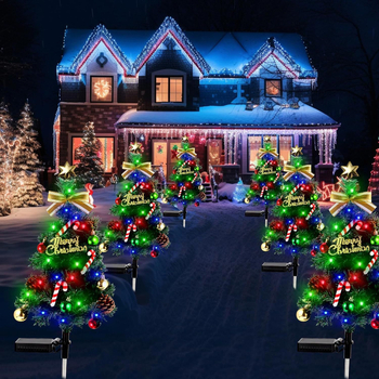 Φωτάκια ηλιακά για χριστουγεννιάτικo δέντρο στο έδαφος – εξωτερικά αδιάβροχα διακοσμητικά φώτα κήπου, IP65, 0.05W, Μοντέλο LXDZ, Υλικό: ύφασμα + ανοξείδωτο ατσάλι, 12–16 ώρες φωτισμού, Με δυνατότητα προσαρμογής