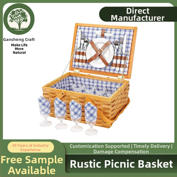 Fapelyhekböl szőtt piknikkosár, összecsukható fogantyú, modell LK-MC012, modern minimalista stílus, Mo shangmu song márka, kosár gyümölcsök és zöldségek számára