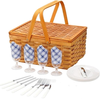 Fapelyhekböl szőtt piknikkosár, összecsukható fogantyú, modell LK-MC012, modern minimalista stílus, Mo shangmu song márka, kosár gyümölcsök és zöldségek számára