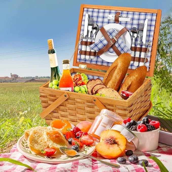 Fapelyhekböl szőtt piknikkosár, összecsukható fogantyú, modell LK-MC012, modern minimalista stílus, Mo shangmu song márka, kosár gyümölcsök és zöldségek számára