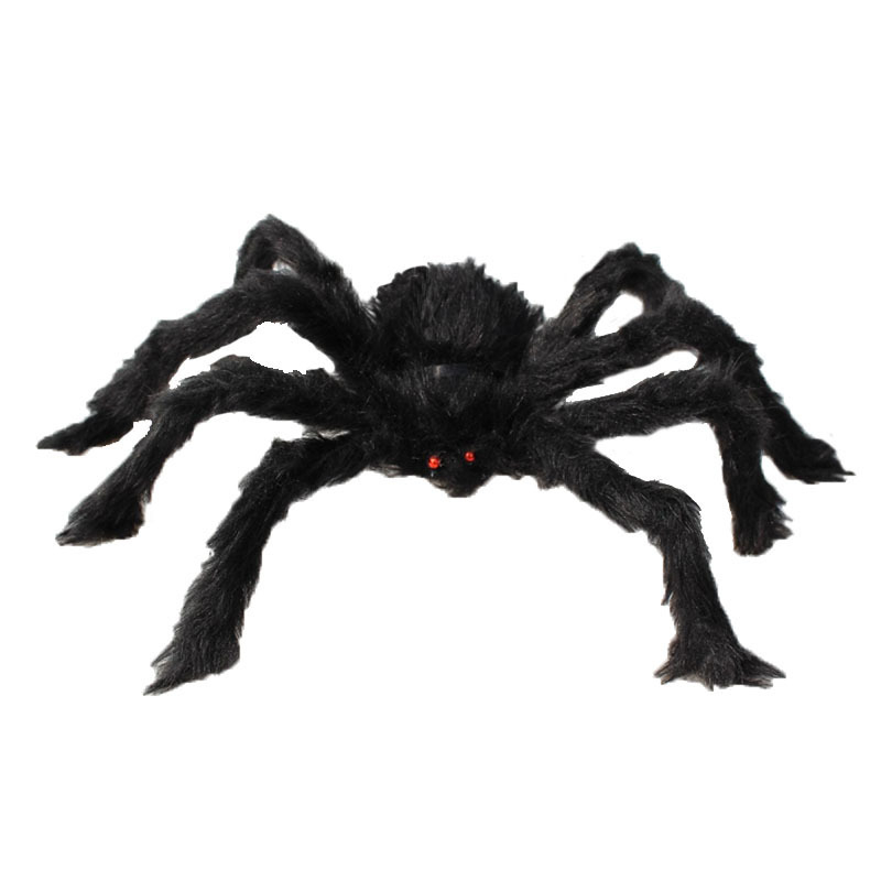 Ogromna plišana pauk Halloween viseća dekoracija za unutarnju i vanjsku upotrebu, s trokutastom mrežom pauka