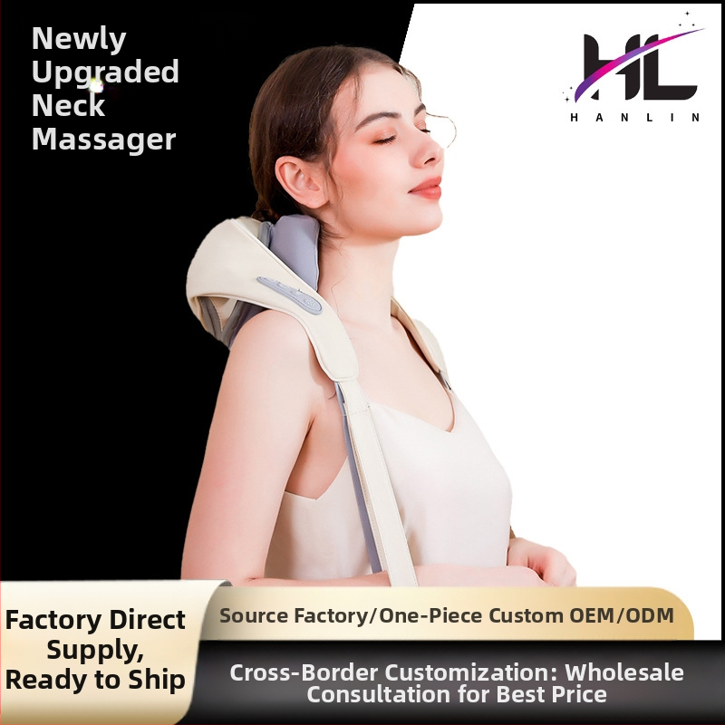 Pečių ir kaklo masažuoklis su karšto kompresijos ir minkymo funkcija; belaidis, susukimo dizainas; 5V, 7W, 45–50°C, 305 g, 1 m laidas