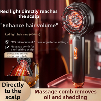 Електрическа EMS многофункционална масажна четка за коса с лазер за растеж на коса, масажор на скалпа, модел HG01, универсална съвместимост, 3 скорости, пуснат през 2025 г.
