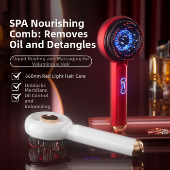 Електрическа EMS многофункционална масажна четка за коса с лазер за растеж на коса, масажор на скалпа, модел HG01, универсална съвместимост, 3 скорости, пуснат през 2025 г.