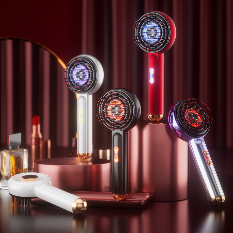 Електрическа EMS многофункционална масажна четка за коса с лазер за растеж на коса, масажор на скалпа, модел HG01, универсална съвместимост, 3 скорости, пуснат през 2025 г.