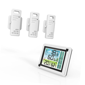 Ασύρματος μετρητής θερμοκρασίας και υγρασίας εσωτερικού και εξωτερικού χώρου με μεγάλη έγχρωμη οθόνη HTN – σταθμός καιρού