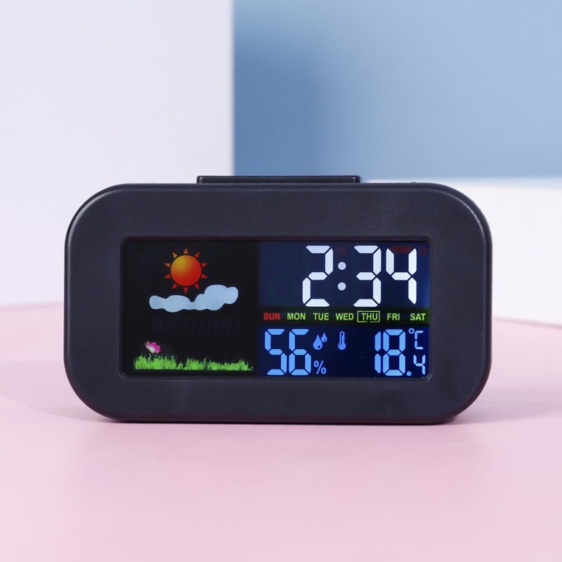 Ξυπνητήρι με LCD οθόνη, ηλεκτρονική κίνηση, τροφοδοσία με μπαταρίες, ABS περίβλημα