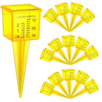 Išorinis lietaus matuoklis iš tvirto plastiko, modelis W-023, skalė 1–38 mm, svoris 20 g, vandens talpa 15 colių