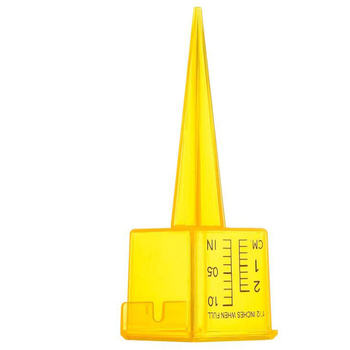 Išorinis lietaus matuoklis iš tvirto plastiko, modelis W-023, skalė 1–38 mm, svoris 20 g, vandens talpa 15 colių