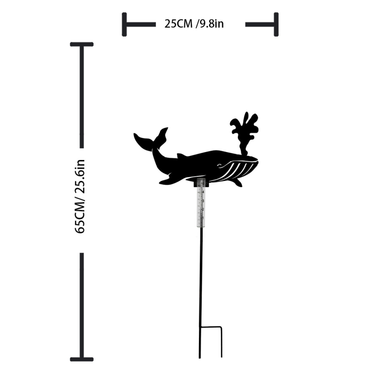 Чугунен кит дъждомер – Reno марка, за градина и двор
