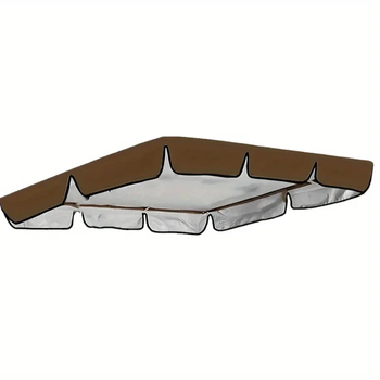 Lauko sūpynių stogo gaubtas, atsparus vandeniui ir saulės spinduliams, audinys 190T su sidabro danga, kvadratinio volano stiliaus gaubtas, pritaikomas