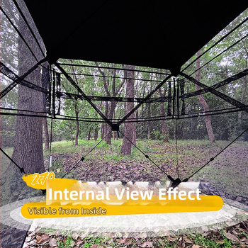 Mednieku slēptuve telts ar stiklašķiedras stieņiem, iekšējā un ārējā audums 150D Oxford, ūdensdrošība 2000–3000 mm, ātra atvēršana, vienslāņu piramīd telts