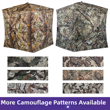 Mednieku slēptuve telts ar stiklašķiedras stieņiem, iekšējā un ārējā audums 150D Oxford, ūdensdrošība 2000–3000 mm, ātra atvēršana, vienslāņu piramīd telts
