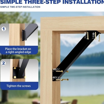 Σετ διαγώνιων στηριγμάτων για παβίλιον με ξύλινες κολόνες – Τριγωνικός εξωτερικός εξοπλισμός για περίπτερο/περγκόλα, σίδηρος, μοντέλο 1452, κατάλληλο για βεράντες/περγκόλες