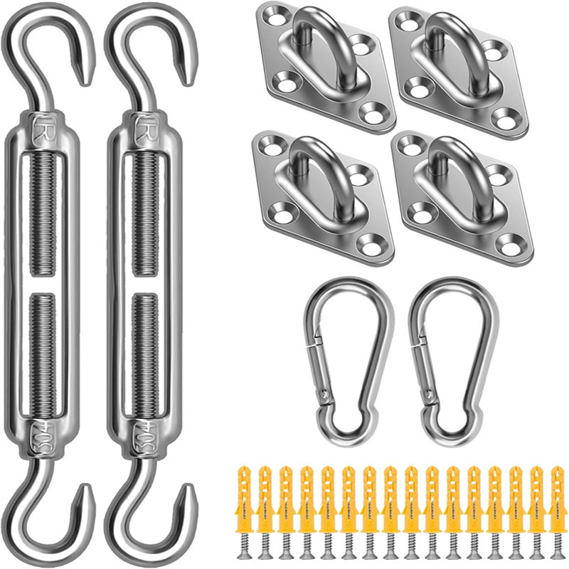 Хардуер за слънчев навес от 304 неръждаема стомана — диамантена закопчалка, четириъгълни монтажни елементи