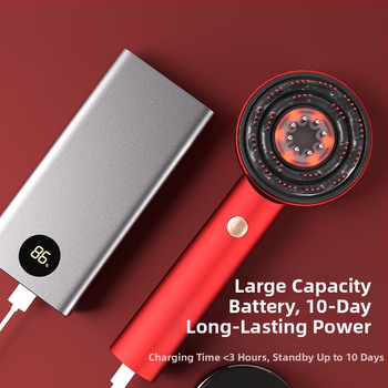 DQ-0064 Масажен уред за скалп с терапия Бянстон, червена светлина за грижа за косата, приложение на течност, 2-ри режим, универсална съвместимост, издание 2024