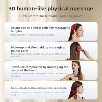 HT-s18 Електрическа масажна гребен за скалп - релаксиращ масаж и нанасяне на лекарство, общо предназначение, 5 степени, пуснат през април 2023