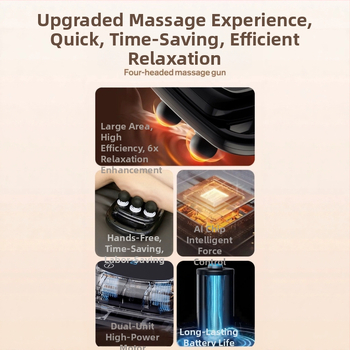 Fasijų masažo prietaisas su 22 galvomis, LCD ekranas, 5+ greičio lygiai, įmontuota baterija