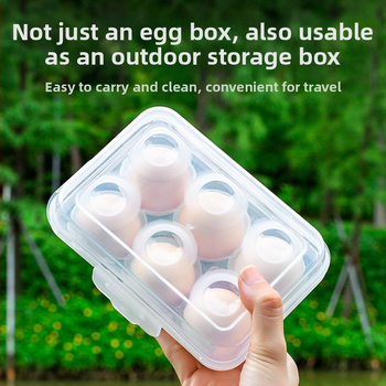 Φορητή θήκη αυγών για υπαίθριο κάμπινγκ με ρυθμιζόμενο δίσκο αυγών, ανθεκτική σε κραδασμούς και θραύσεις, μινιμαλιστικός σχεδιασμός, υλικό PP