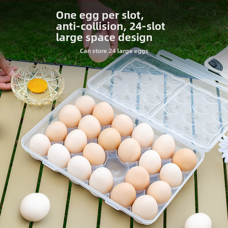 Портативна кутия за яйца за къмпинг на открито с регулируема тава за яйца – удароустойчива и счупваща се, минималистичен дизайн, PP материал