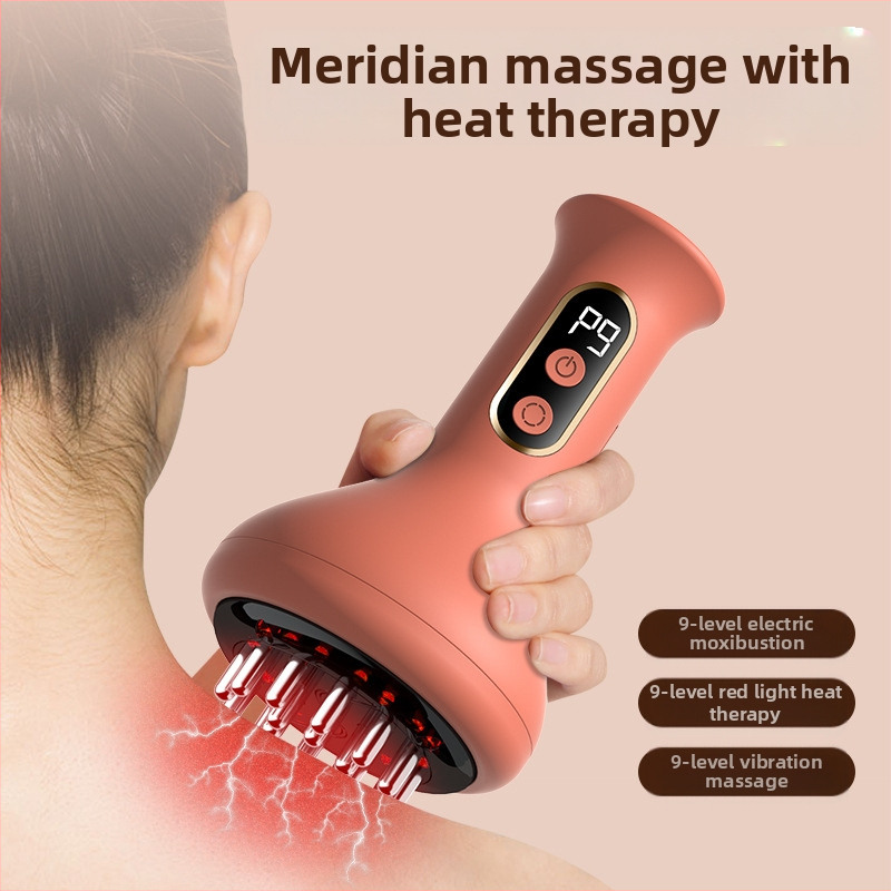 Elektrinis masažo įrenginys su šveitimu ir kuppavimu visam kūnui, meridijono šepetys, šilumos terapija, belaidis įkrovimas, pritaikomasis — YIPTAU Industry Head