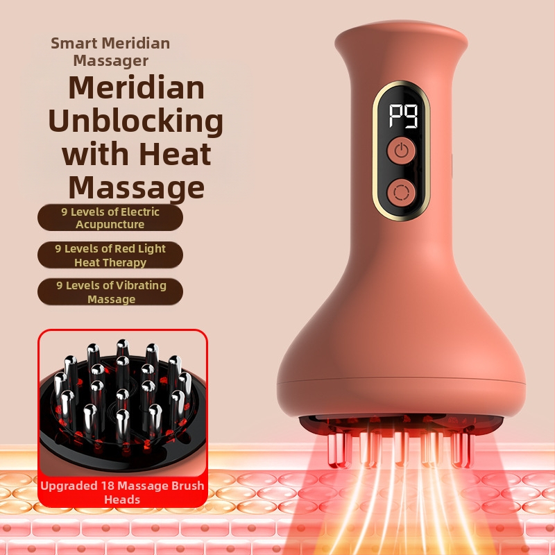 Електрическо масажно устройство за цялото тяло със скрапинг и вакуум, меридианна четка, термична терапия, безжично зареждане, персонализируемо — YIPTAU Industry Head