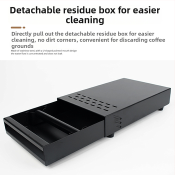 Knock box καφέ με συρόμενο τύπο — από ανοξείδωτο χάλυβα και ανθρακούχο χάλυβα, μοντέρνος μινιμαλιστικός σχεδιασμός, αξεσουάρ μπαρ/καφέ