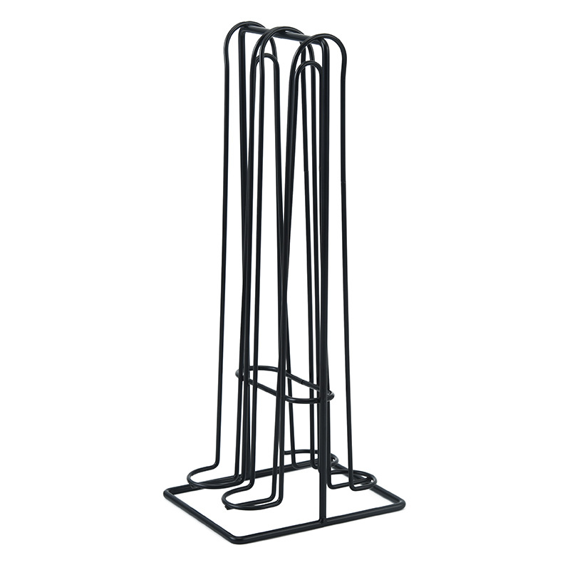 Metalinė kavos kapsulių laikiklis, dvipusis ekspozicijos stovas, geležies meno dizainas, šiuolaikinis minimalistinis stilius, išleistas 2020 m. pavasarį.