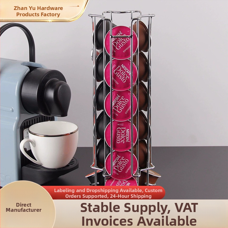 Kavos kapsulių laikymo stovas, vertikalus, daugiasluoksnis, drėgmei atsparus, kūrybinis demonstravimo laikiklis