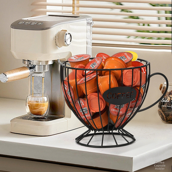 Vielos kavos kapsulių laikymo krepšys – minimalistinio geometrinio stiliaus stalinis organizatorius užkandžiams ir papuošalams (2021 m. pavasaris, neimportuotas)