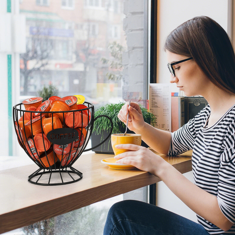 Vielos kavos kapsulių laikymo krepšys – minimalistinio geometrinio stiliaus stalinis organizatorius užkandžiams ir papuošalams (2021 m. pavasaris, neimportuotas)