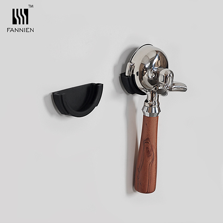 Universali plastikiniai sieniniai laikikliai espresso aparato rankenėlėms, be gręžimo, namų naudojimui, šiuolaikinis minimalistinis dizainas