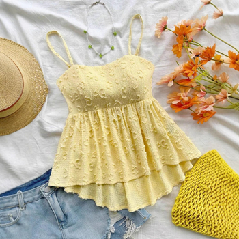 Τοπ Sling – Ακανόνιστη Κοπή, Πολυεστέρας 95%+, Στυλ Street Hipster, μη αποσπώμενες τιράντες