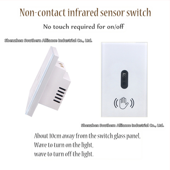 Infraraudonųjų gestų jutiklio jungiklis interjerui, 100–277V AC