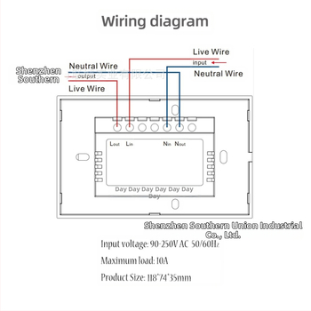 Infraraudonųjų gestų jutiklio jungiklis interjerui, 100–277V AC