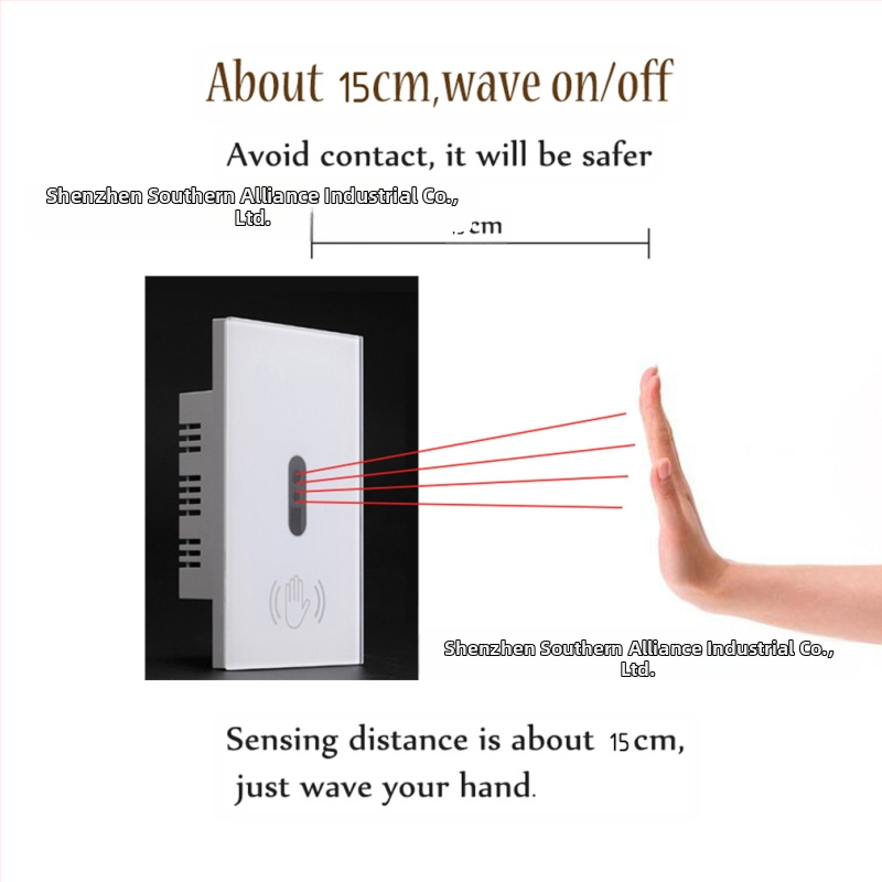 Infraraudonųjų gestų jutiklio jungiklis interjerui, 100–277V AC